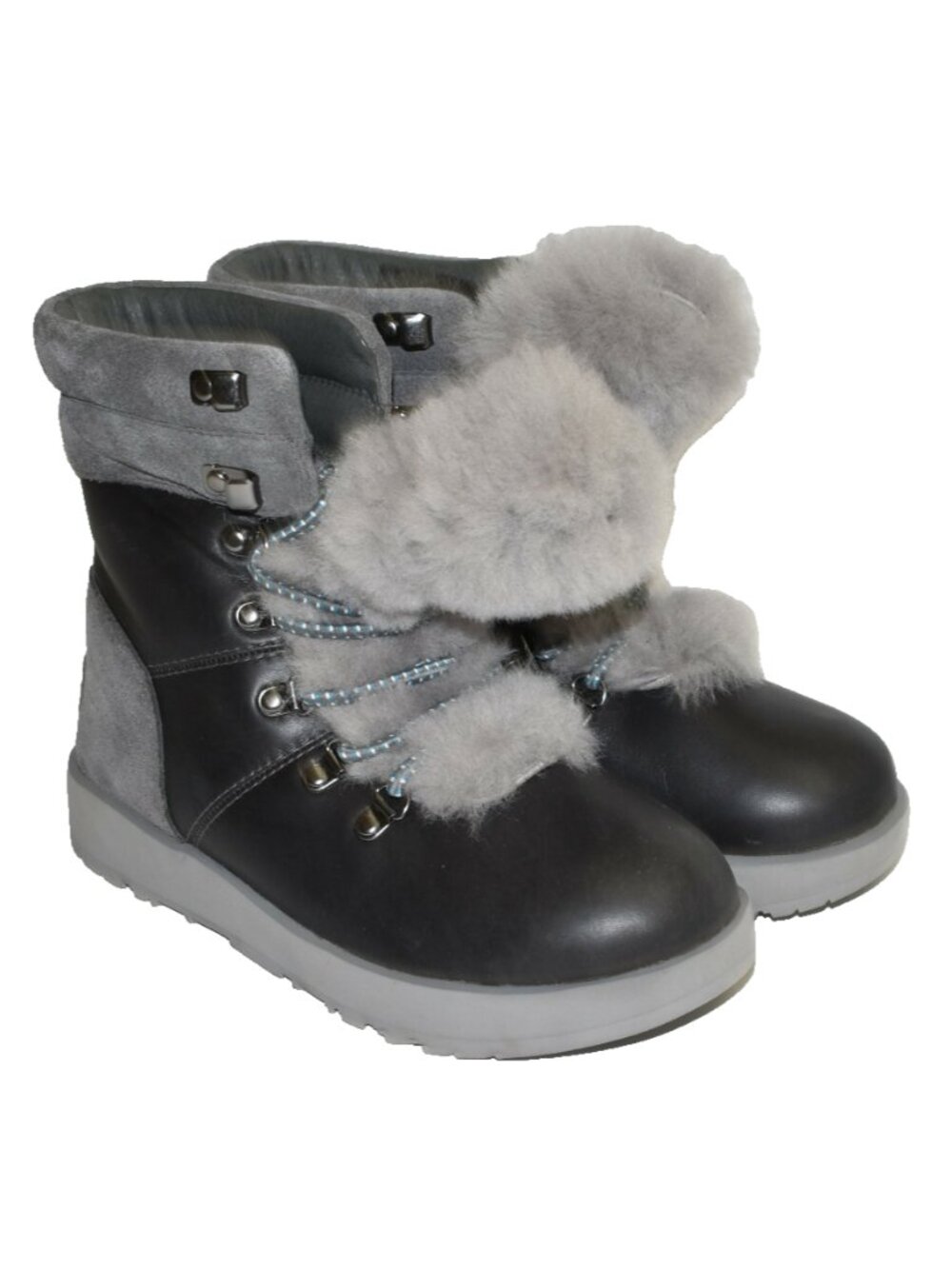 New! Ugg Viki Waterproof Winter Boot Gray Leather Size 5.5 1017493 DD27